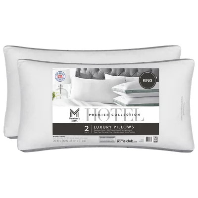 Member's Mark Hotel Premier Collection Bed Pillows, Assorted Sizes (Set of 2) | Sam's Club