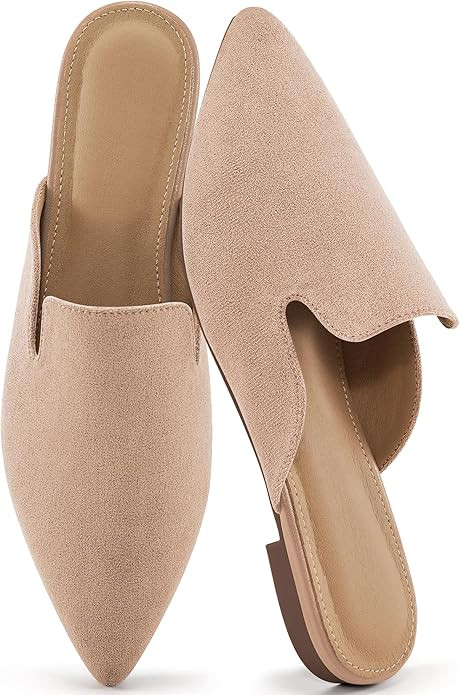 Ecetana Womens Mules Flats 2026 Pointed Toe Dressy Slip On Work Shoes for Business Comfortable Ca... | Amazon (US)