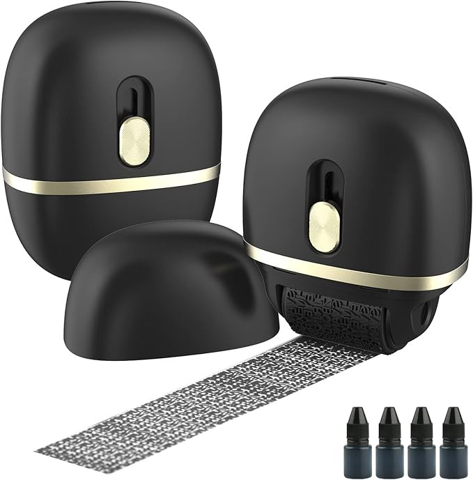 Lomil Identity Protection Roller Stamps 2 Pack - Confidential Roller Stamp with 4 Refills - Wide ... | Amazon (US)
