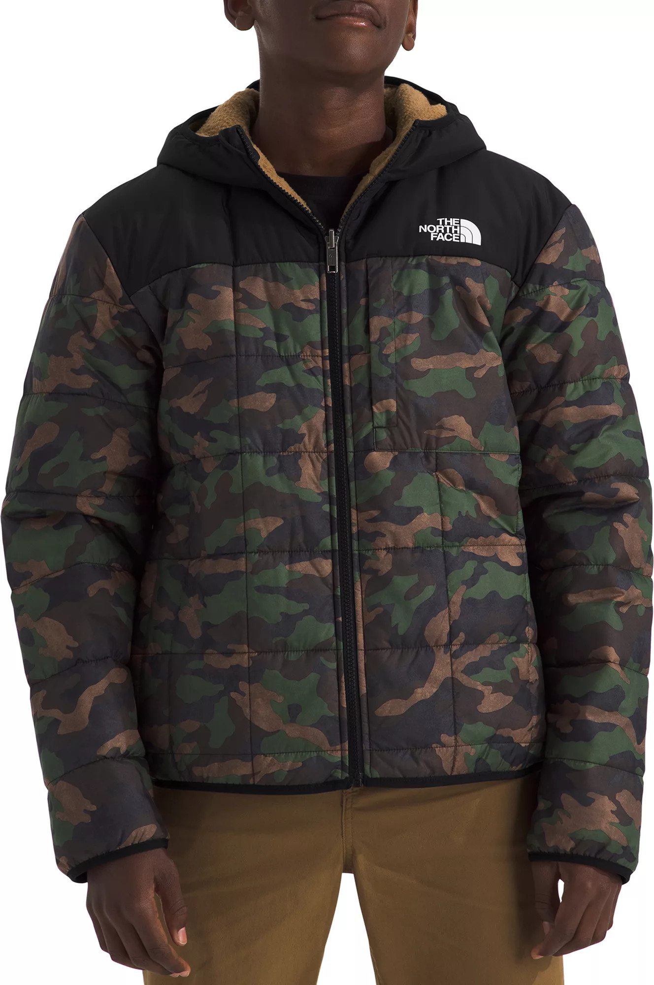 The North Face Boys' Reversible Shasta Hooded Full-Zip Jacket, Small, Tnf Black Tnf Camo Print | Dick's Sporting Goods