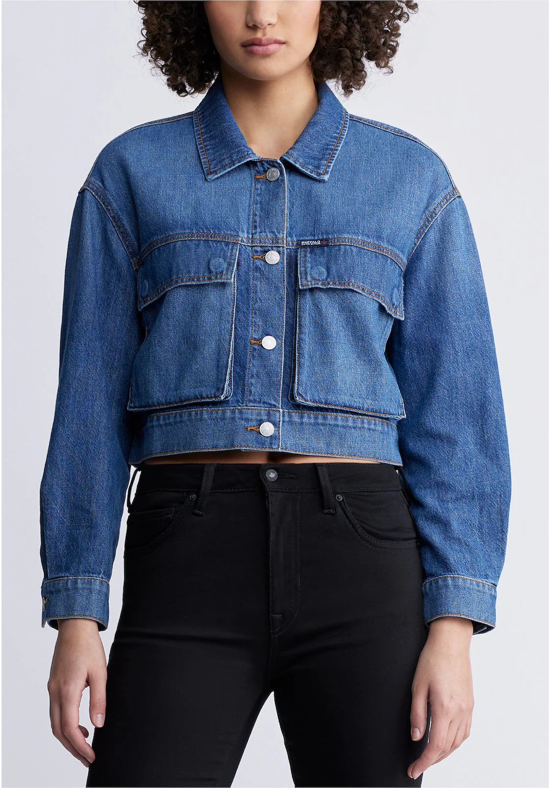 Teagan Women's Boxy Denim Jacket in Authentic Blue - BL15957 | Buffalo David Bitton