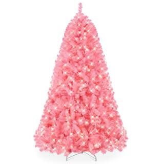 6 ft. Pink Prelit Artificial Christmas Tree Holiday Decoration with 350-Lights, 947 Branch Tips | The Home Depot