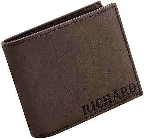 Personalized Leather Wallets for Men, Custom Engraved - 6 Colors & 19 Font Options - Father's Day... | Amazon (US)