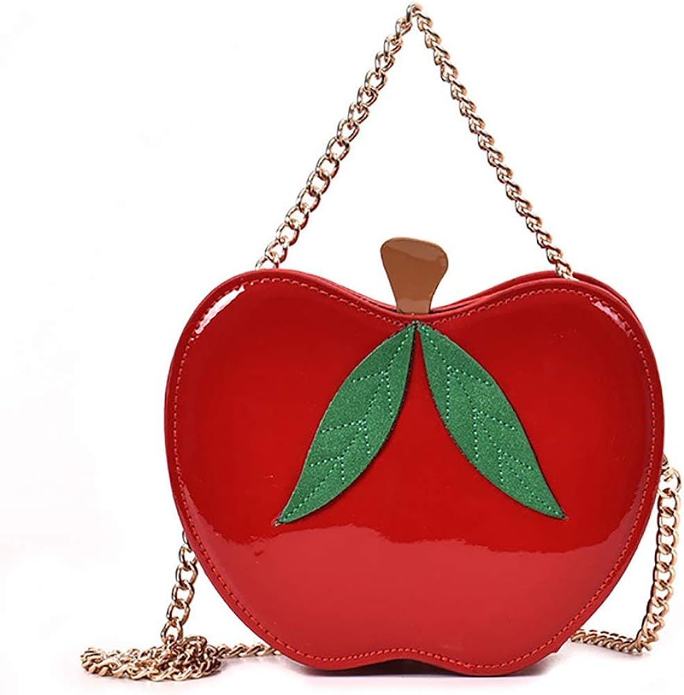QZUnique Fruit Shape Handbag PU Crossbody Metal Chain Shoulder Bag Adjustable Strap Clutch Jelly ... | Amazon (US)