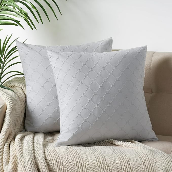 Amazon.com: PHF Matelasse Textured Euro Pillow Shams 26x26, 100% Natural Cotton, Set of 2 Europea... | Amazon (US)