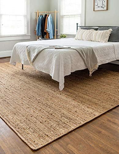 The Knitted Co. 100% Jute Area Rug 9 x 12 Feet- Rectangle Natural Fibers- Braided Design Hand Wov... | Amazon (US)
