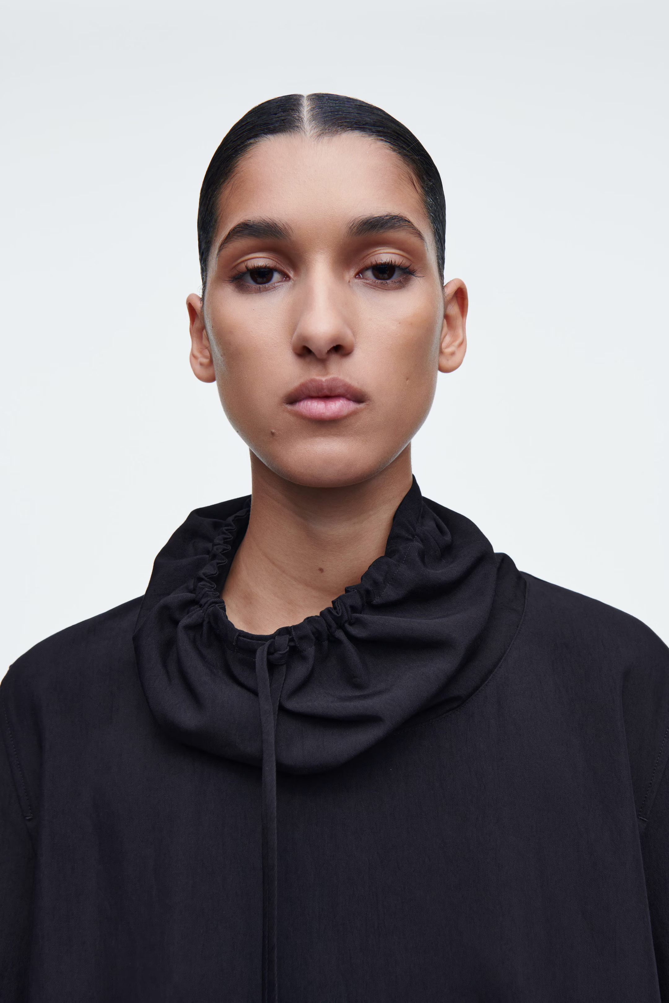DRAWSTRING-NECK TOP - NAVY | COS US | COS (US)