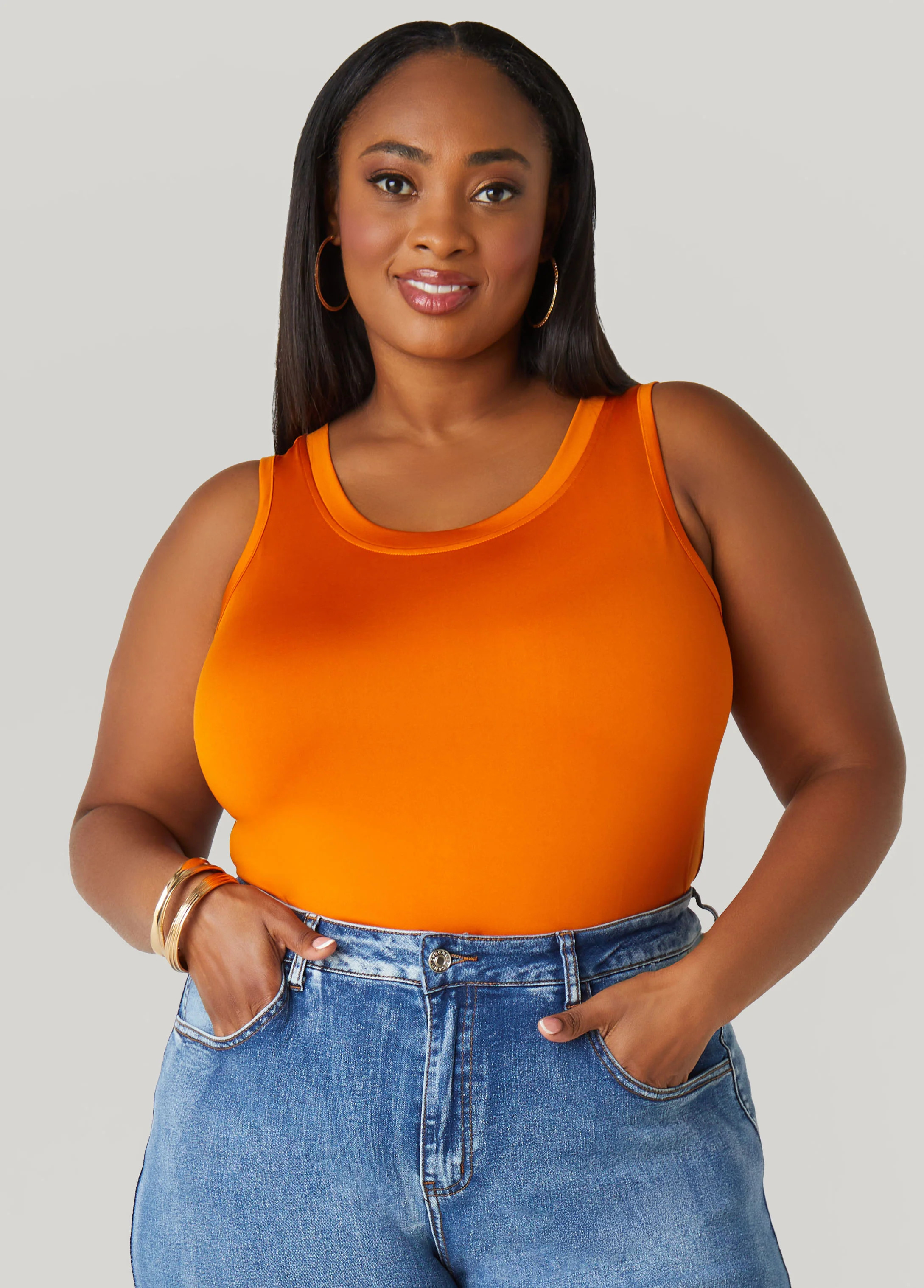 Plus Size Basic Tank Top Loose Plus Size Knit Cami Everyday Basic | Ashley Stewart