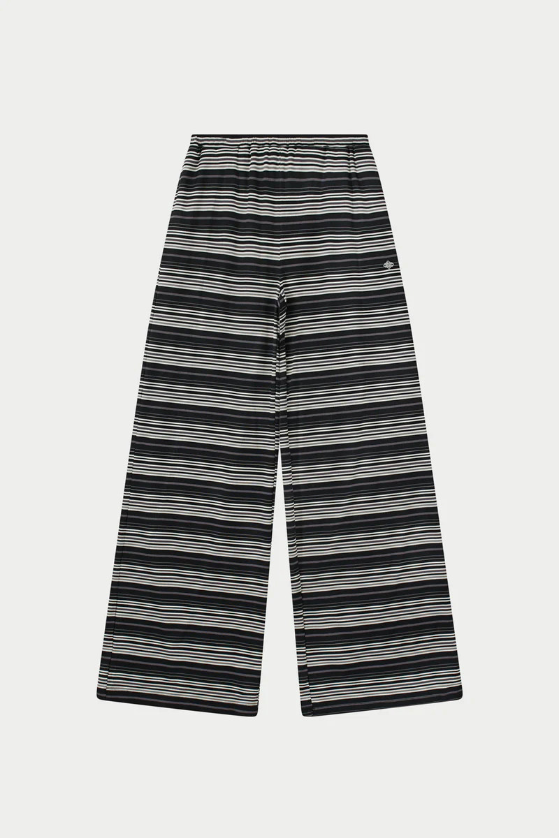 STRIPE WIDE LEG TROUSERS - BLACK | The Couture Club