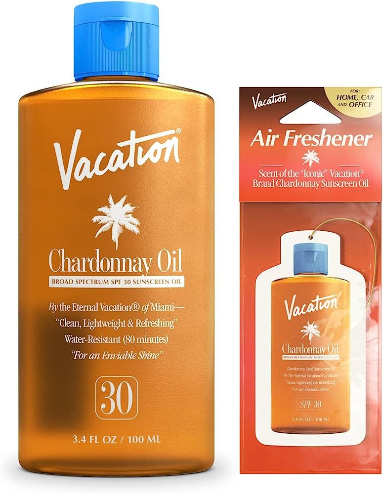 Vacation Chardonnay Oil SPF 30 - Vegan Suntan Oil with Broad Spectrum SPF - Oxybenzone & Octinoxa... | Amazon (US)