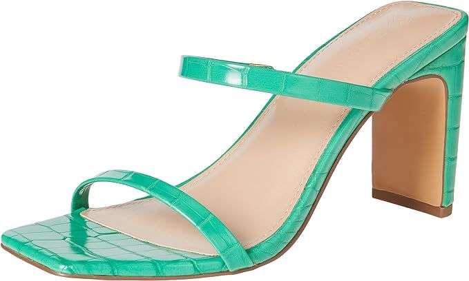 The Drop Women's Avery Square Toe Two Strap High Heeled Sandal | Amazon (US)