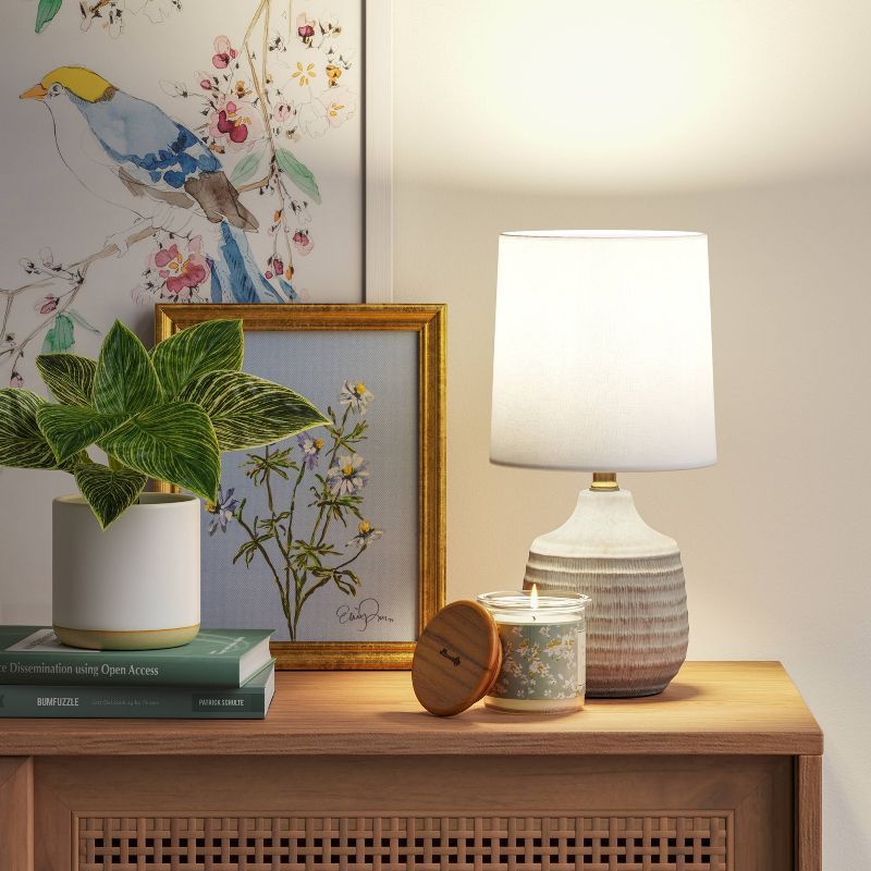 Textural Ceramic Mini Jar Shaped Table Lamp - Threshold™ | Target