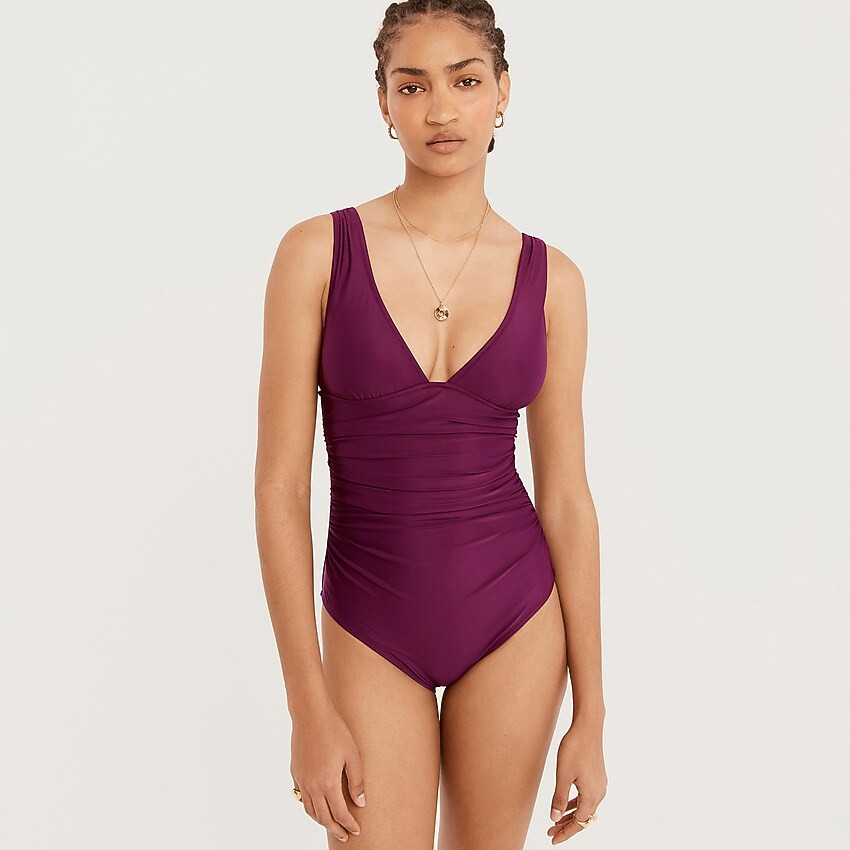 Ruched V-neck one-piece | J. Crew US