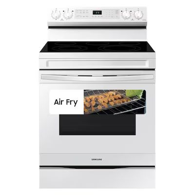 Samsung  30-in Smooth Surface 5 Elements 6.3-cu ft Self-Cleaning Air Fry Convection Oven Freesta... | Lowe's