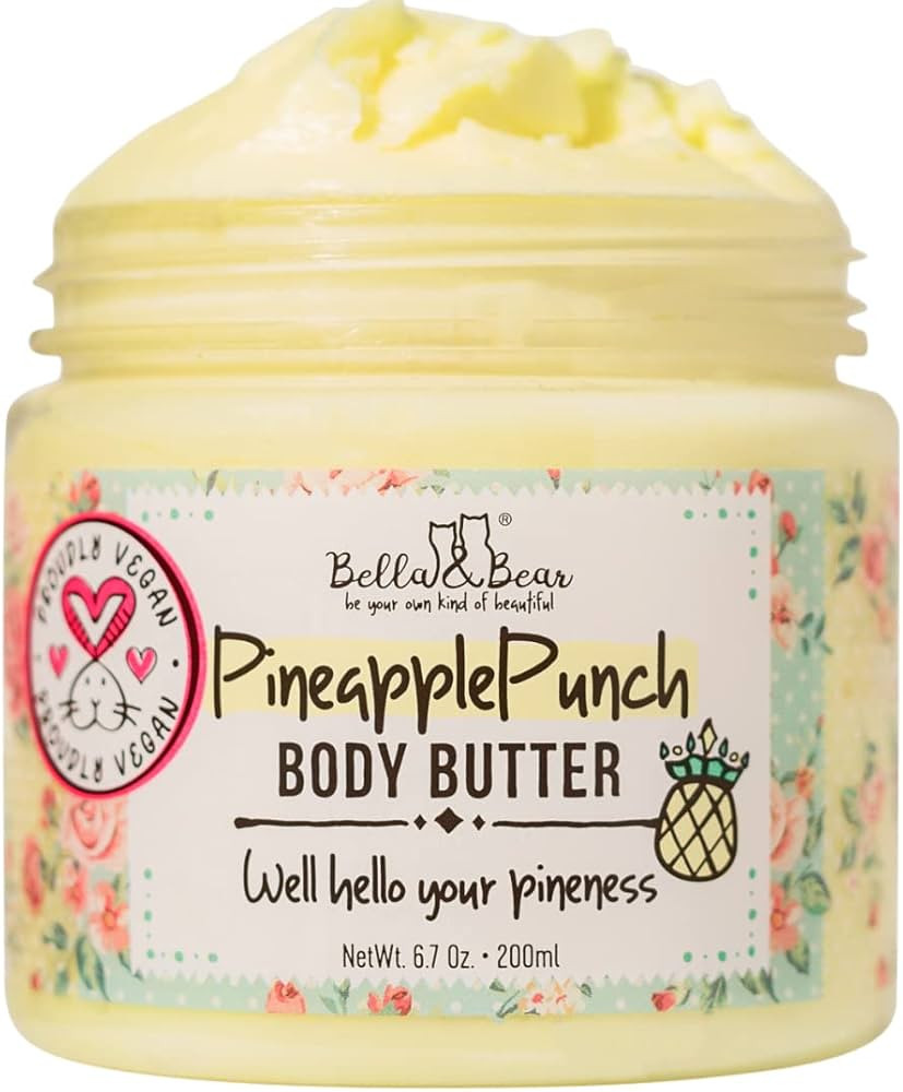 Bella & Bear Pineapple Body Butter, Hydrating Formula - Vegan Travel Size, 3.4oz' (6.7oz) | Amazon (US)