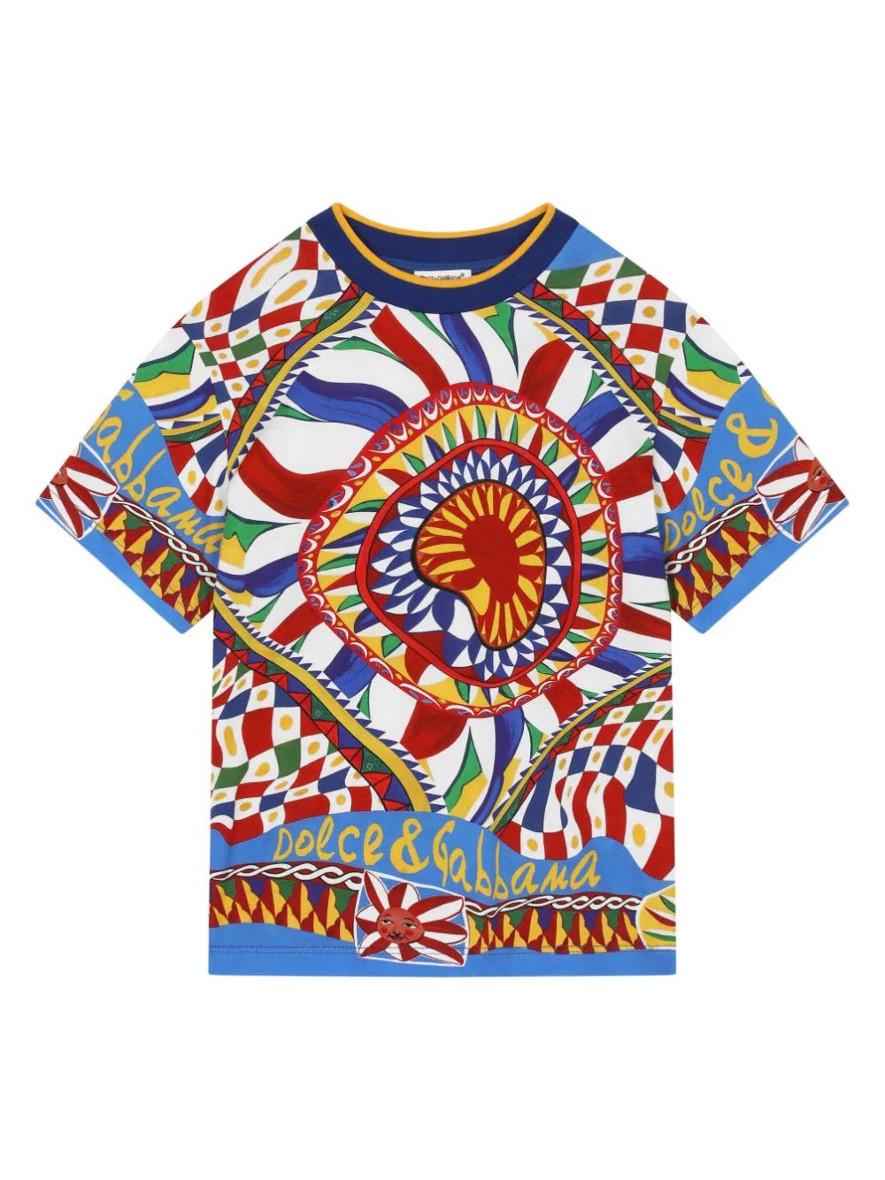Dolce & Gabbana Kids Carretto-print Cotton T-shirt - Farfetch | Farfetch Global