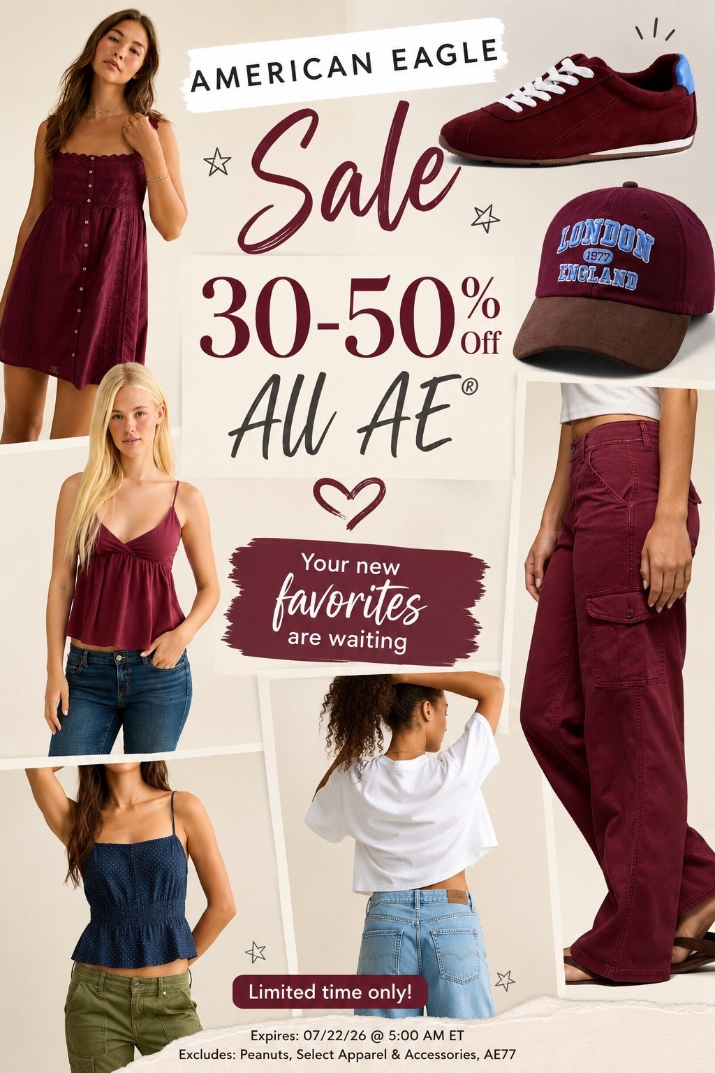 🚨 American Eagle Sale Alert! 🚨
Now's the perfect time to stock up on all the new arrivals! 🤍 Save 30–50% OFF all AE® for a limited time. From cozy sets to dresses, denim, and everyday favorites, so many cute styles are included.
Don't wait—shop your favorites before they're gone! 🛍️✨
#LTK #LTKSale #AmericanEagle #AEStyle #LTKFinds #FallFashion #AffordableStyle #NewArrivals #CasualStyle #EverydayFashion

#LTKSaleAlert #LTKActive #LTKmomlife