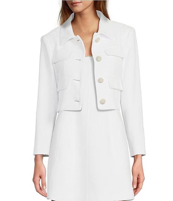 Rita Tweed Notch Collar Long Sleeve Jacket | Dillard's