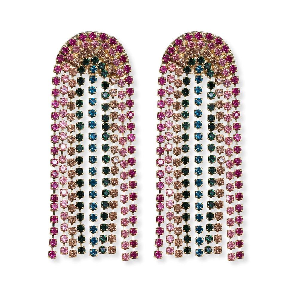 Clara Waterfall Stone Dangle Earrings Rainbow | INK+ALLOY