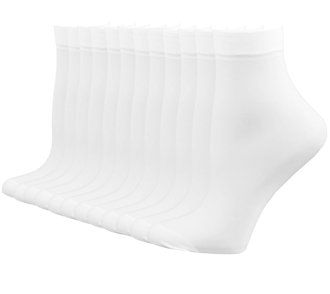 Women's 10-24 Pairs (in Gift Box) Ankle High Sheer Nylon Socks Soft Tight Hosiery with Reinforced... | Amazon (US)