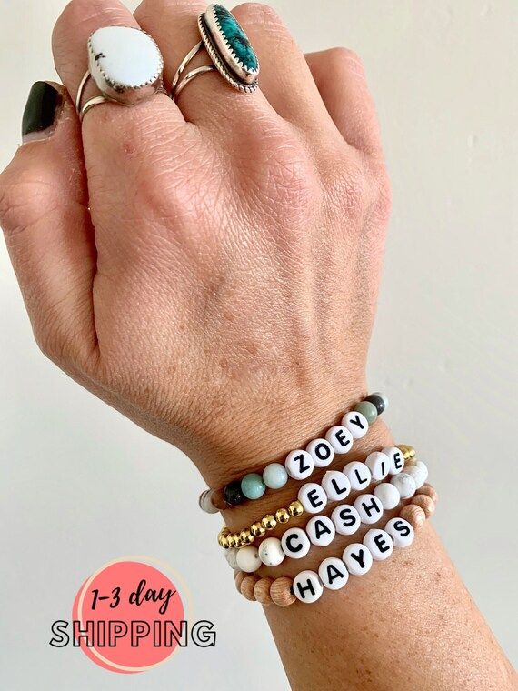 Personalized Beaded Name Bracelet | Custom Word Bracelet | Initial Bracelets | 14K Gold Filled | ... | Etsy (US)