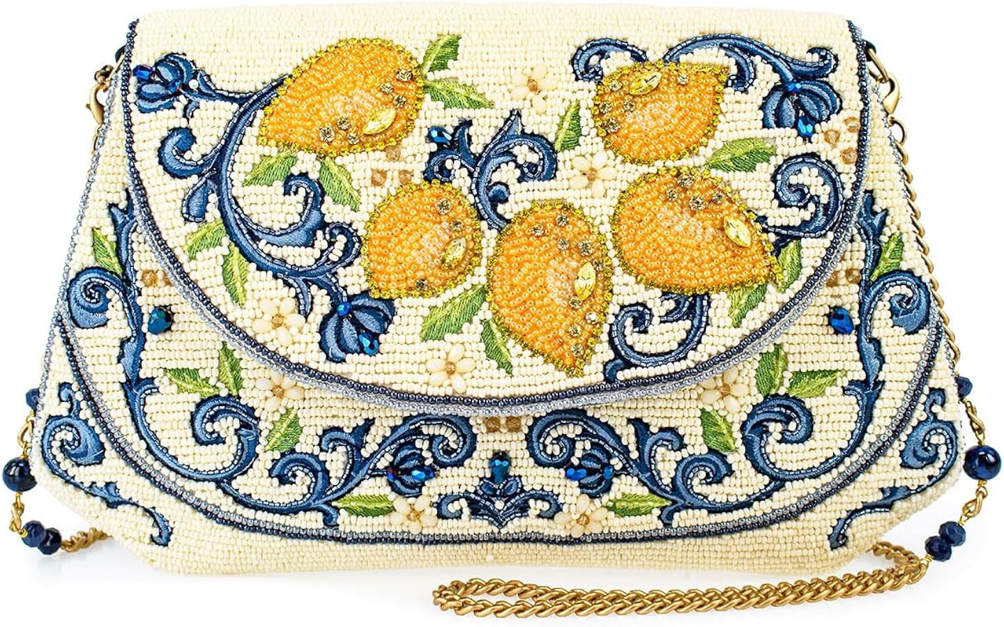 Mary Frances Capri Lemons Beaded Crossbody Handbag \u2013 Lemon Fruit Embroidered Evening Clutch ... | Amazon (US)
