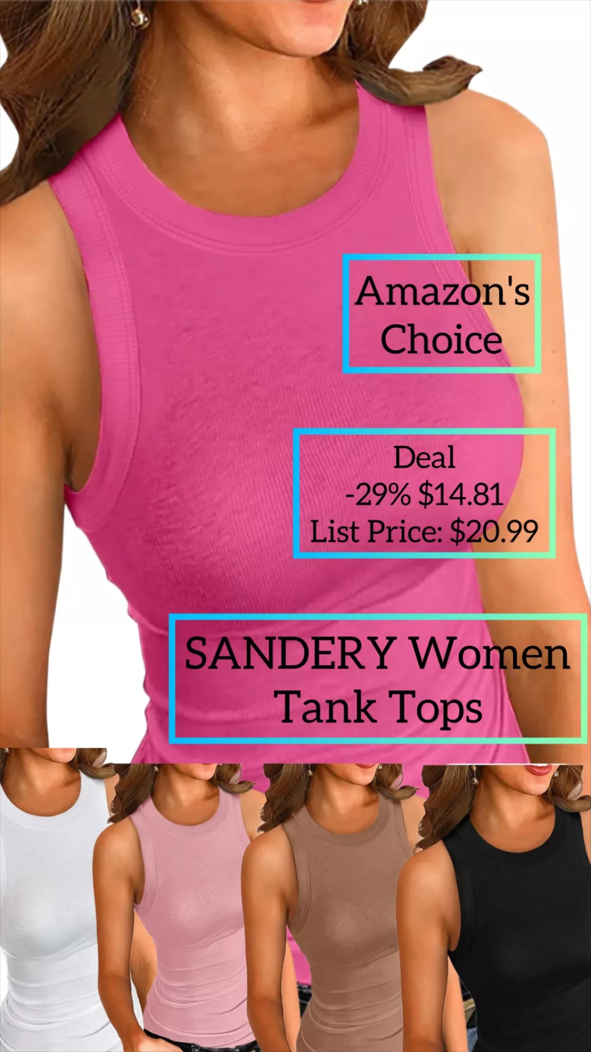Women Tank Tops Summer Sleeveless Basic Cami Top Shirt Slim