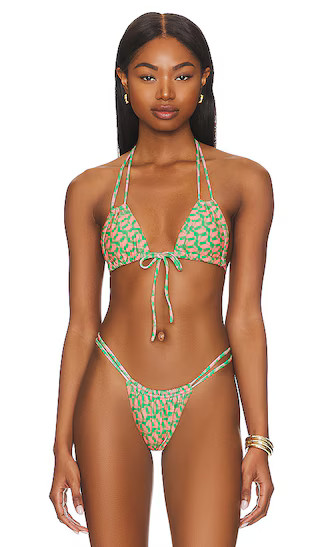 Euro Bows Bikini Top in Geo | Revolve Clothing (Global)