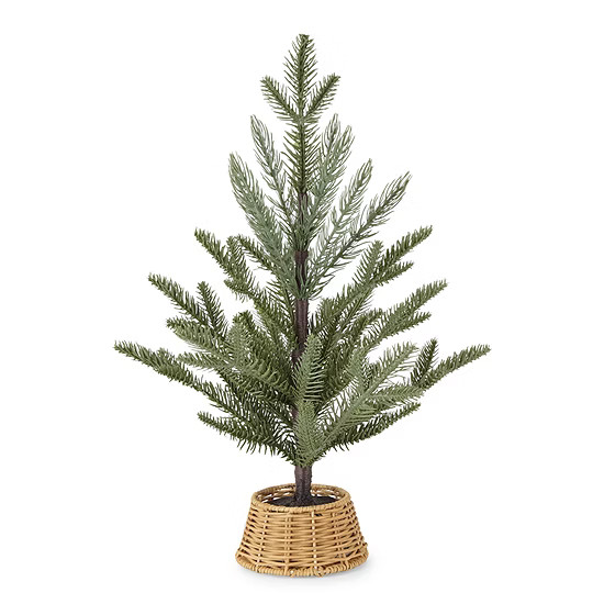 North Pole Trading Co. 16in Rattan Potted Christmas Tabletop Tree, Color: Green - JCPenney | JCPenney