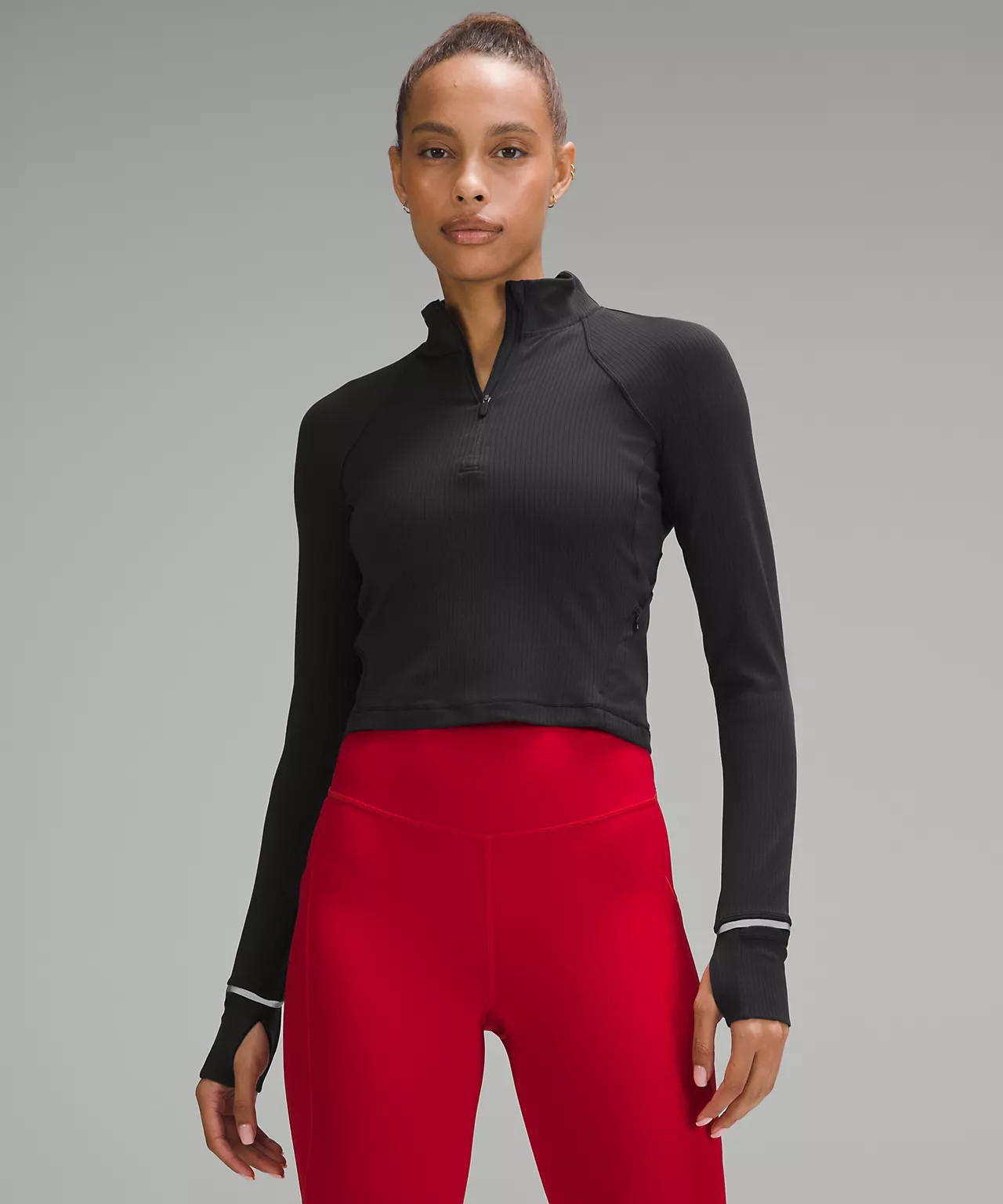 It's Rulu Ribbed Cropped Half Zip | Women's Long Sleeve Shirts | lululemon | Lululemon (US)