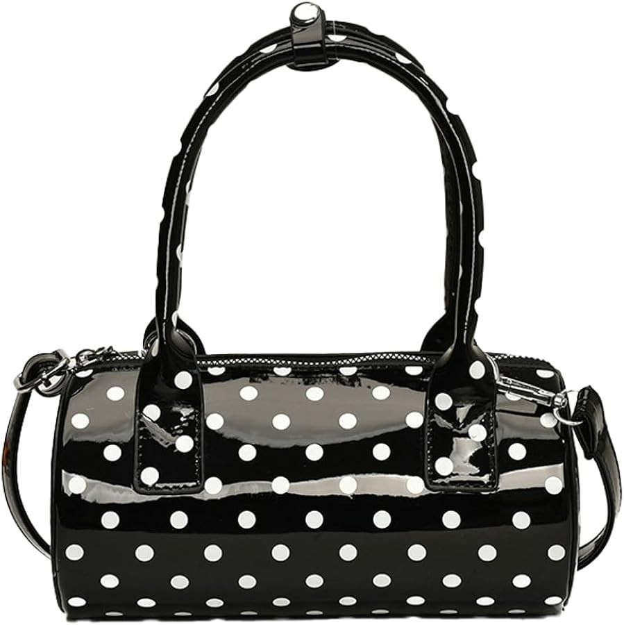 Halemet Polka Dot Crossbody Bags for Women Round Boston Bag Glossy Purses Women Satchel Handbag C... | Amazon (US)