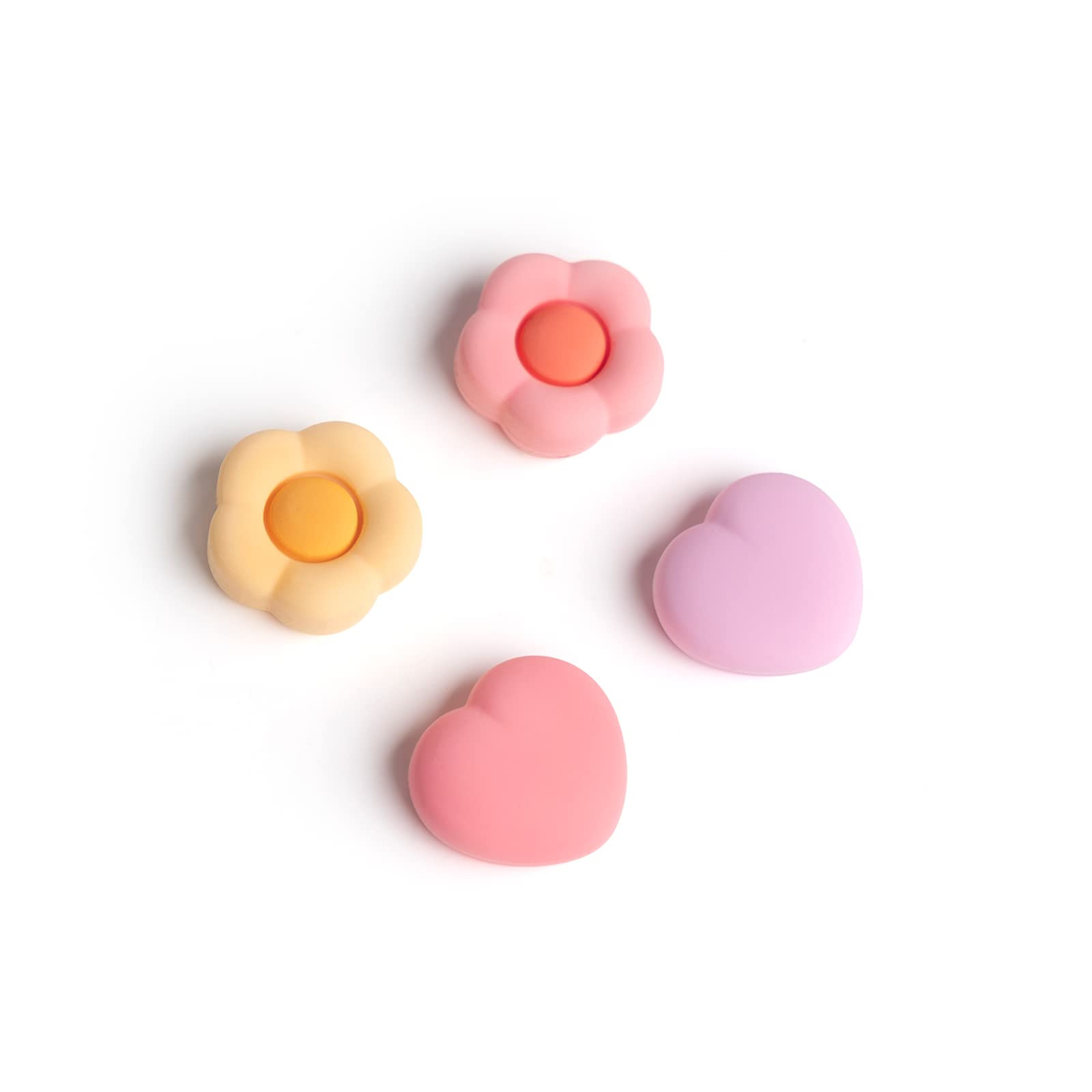 GeekShare Silicone Joycon Thumb Grip Caps, Joystick Cover Compatible with Nintendo Switch/OLED/Switch Lite,4PCS - Heart & Flower (Pink&Yellow) | Amazon (US)