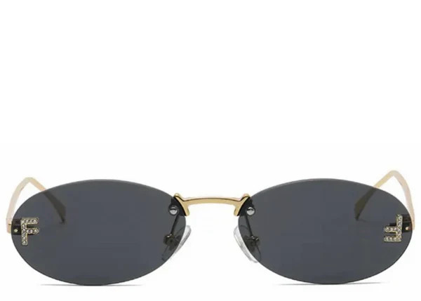 Miami Black & Gold Oval Sunglasses | Jewel Boutique