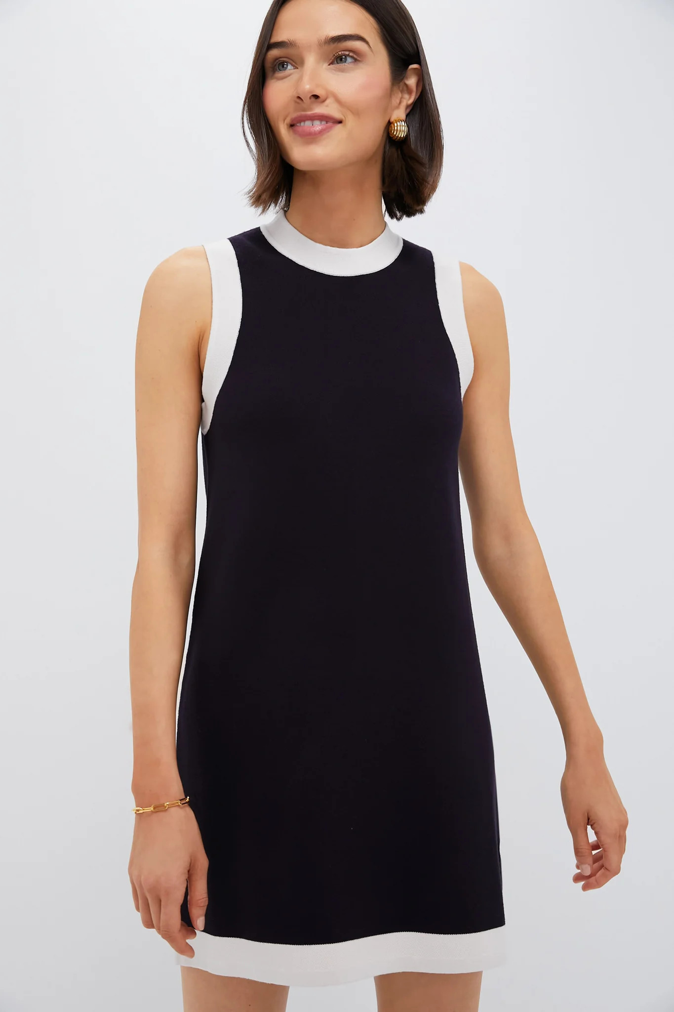 Navy and White Trim Knit Marie Dress | Tuckernuck (US)