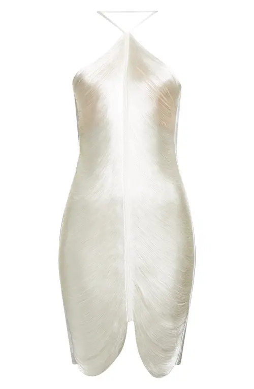 Cult Gaia Mara Fringe Halter Dress in Off White at Nordstrom, Size Medium | Nordstrom