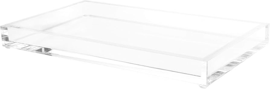 Acrylic Catchall Tray- Decorative Clear Rectangular Modern Minimalist Valet Organizer for Bedside... | Amazon (US)