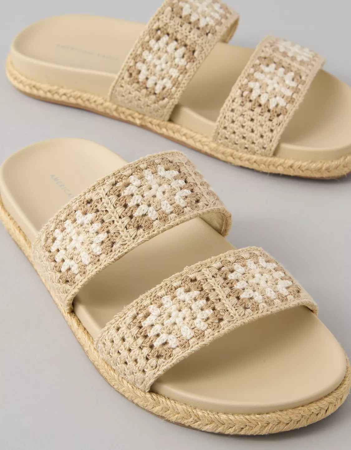 AE Crochet-Straps Slide Sandal | American Eagle Outfitters (US & CA)