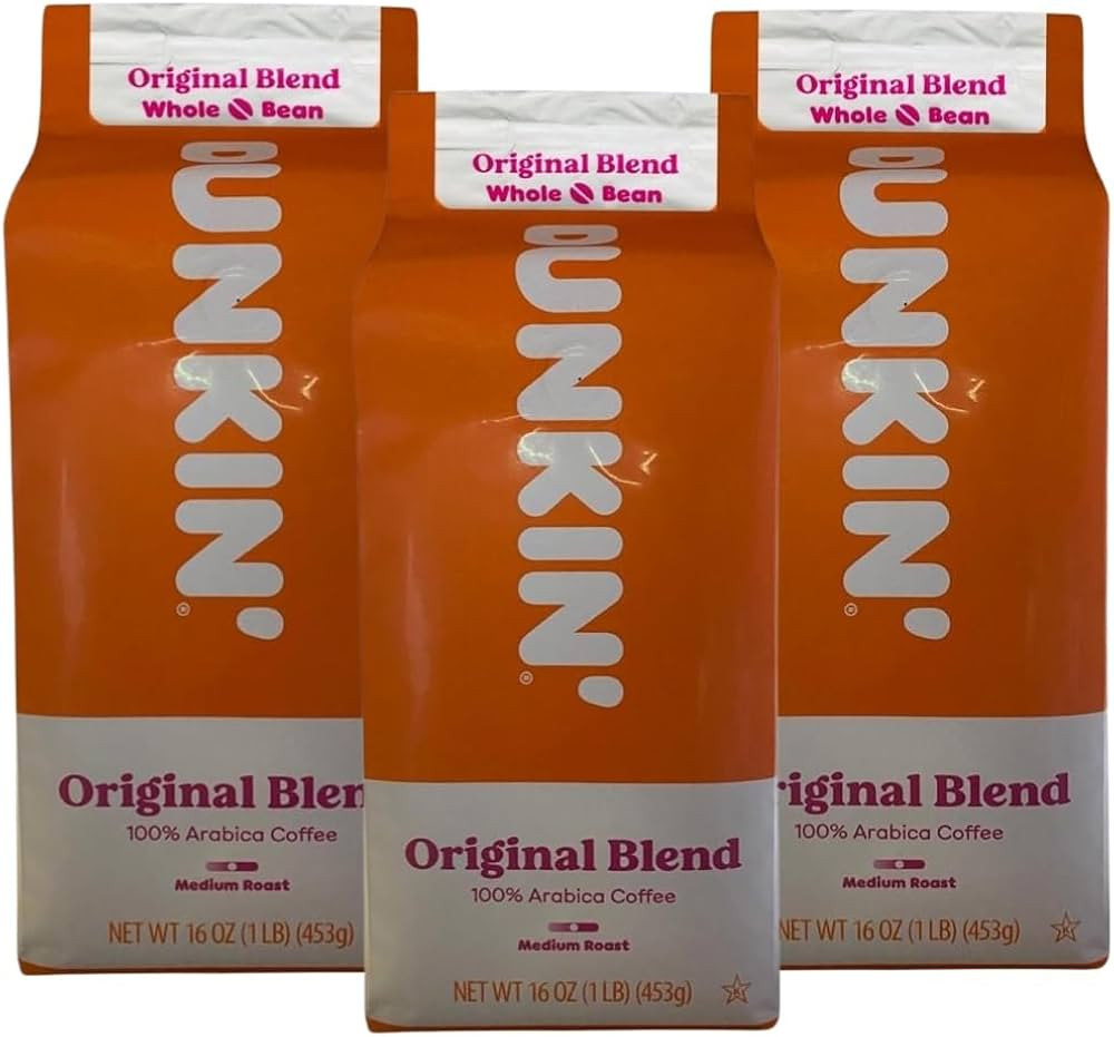 Dunkiin_Donuts Original Blend Medium Roast Whole Bean Coffee, Caffeinated Arabica Coffee, 48 Ounc... | Amazon (US)