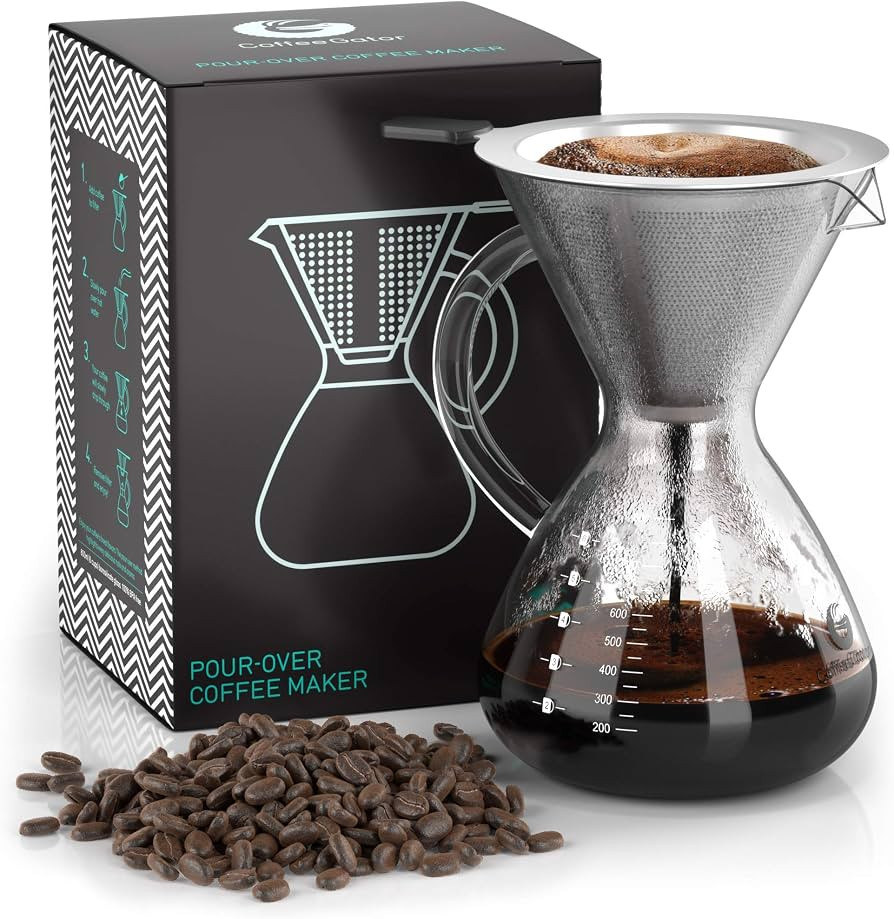 Coffee Gator Pour Over Coffee Maker - 27 oz Paperless, Portable, Drip Coffee Brewer Pour Over Set... | Amazon (US)