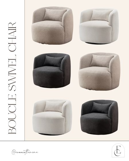 Which color is your fave, ivory, grey, or taupe? I can't decide! I'm obsessed with each color of this Boucle swivel chair 🤍🤎🖤

#LTKsalealert #LTKhome #LTKstyletip