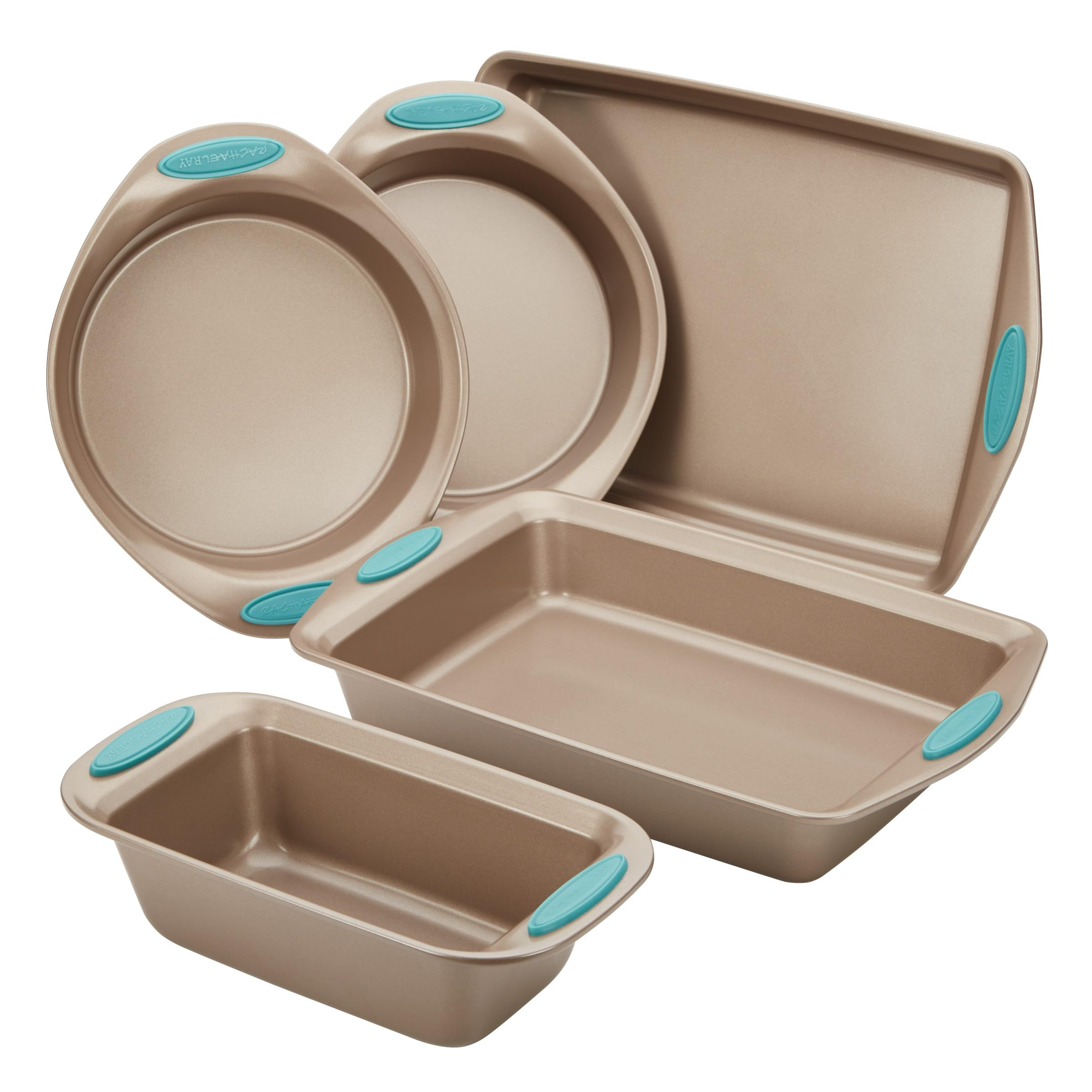 Rachael Ray Cucina Bakeware Set Includes Nonstick Bread Baking Cookie Sheet and Cake Pans, 5 Piec... | Amazon (US)