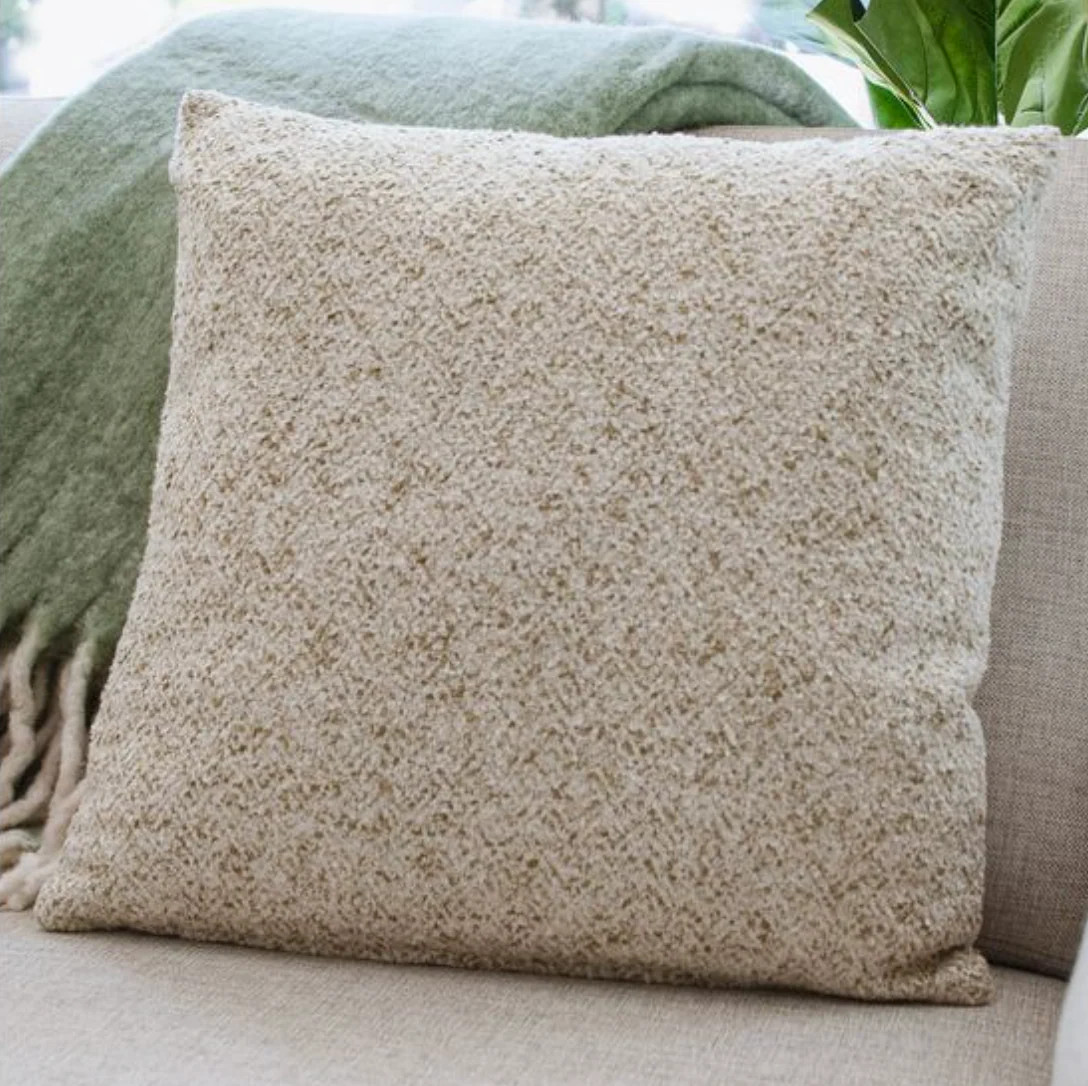 20" Green Boucle Pillow | Eco Chic Home