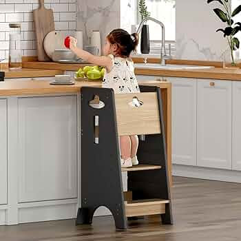 COSYLAND Toddler Standing Tower Adjustable Height - Super Stable Kids Kitchen Stool Helper - 3 Le... | Amazon (US)
