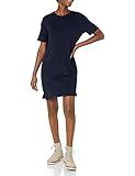 Amazon Brand - Daily Ritual Women's Relaxed Fit Supersoft Terry Short-Sleeve T-Shirt Dress, Navy, Me | Amazon (US)