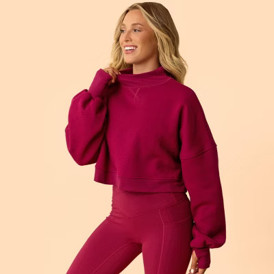 Blogilates Women's Marshmallow Mockneck Sweatshirt | Target
