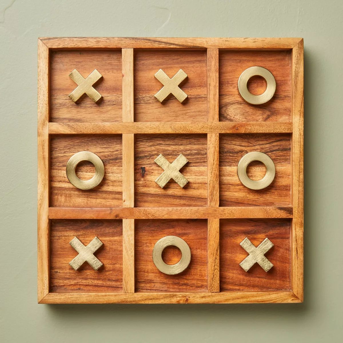 Brass and Wood Tic-Tac-Toe Game - 12pc - Hearth & Hand™ with Magnolia | Target