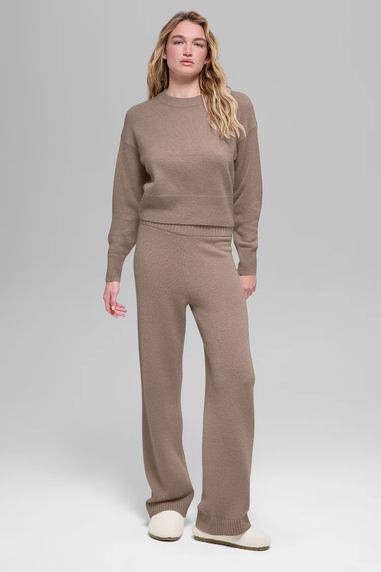 Wool Cashmere Cropped New Class Crewneck Sweater | Alo Yoga (US)