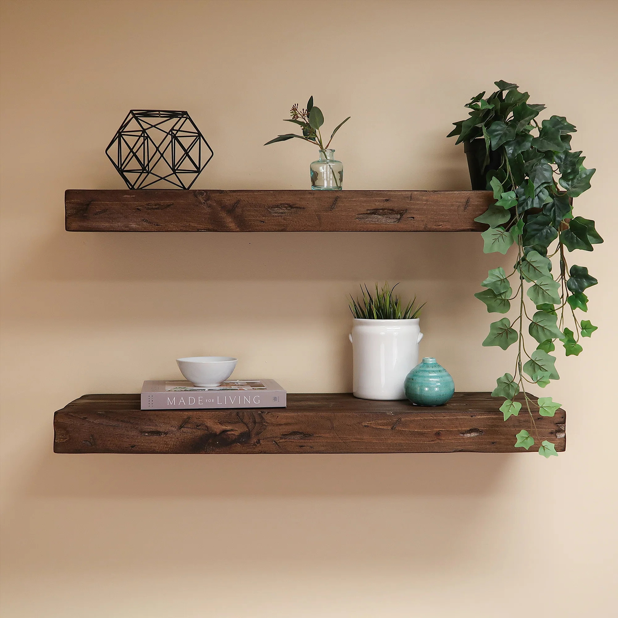 Jesher 2 Piece Distressed Floating Shelves (Set of 2) | Wayfair North America