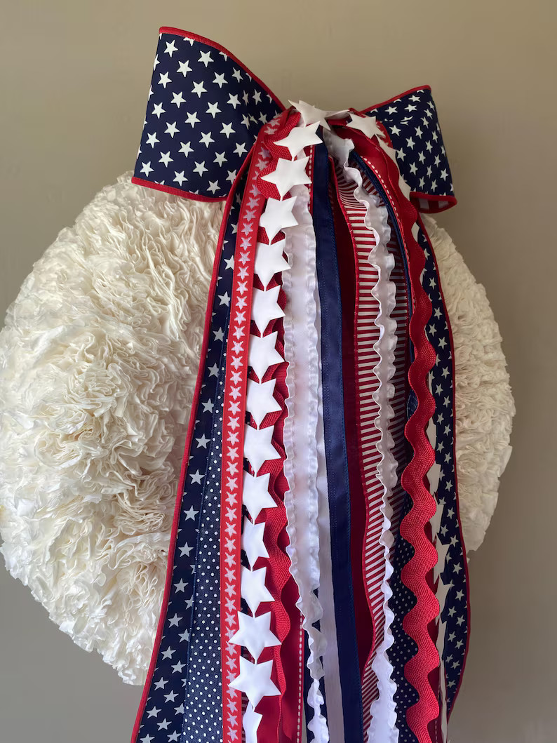 Stars and Stripes Forever Ribbon Set, 4th of July Ribbon Set, 4th of July Wreath, Coffee Filter W... | Etsy (US)