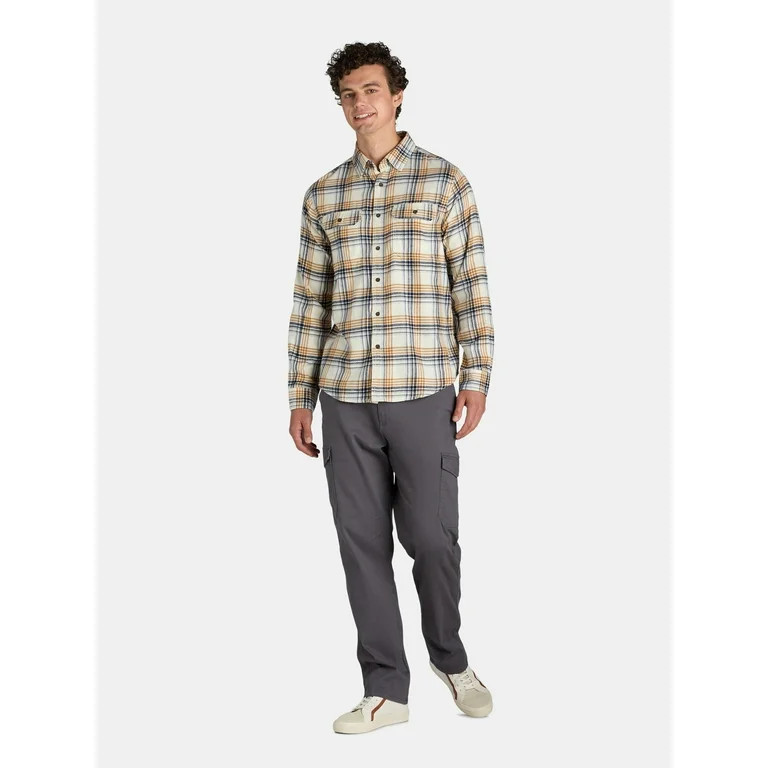 George Men's and Big Men's Flannel Shirt with Long Sleeves, Sizes XS-3XLT | Walmart (US)